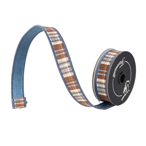 Christmas Plaid- Steel Blue/Choc.