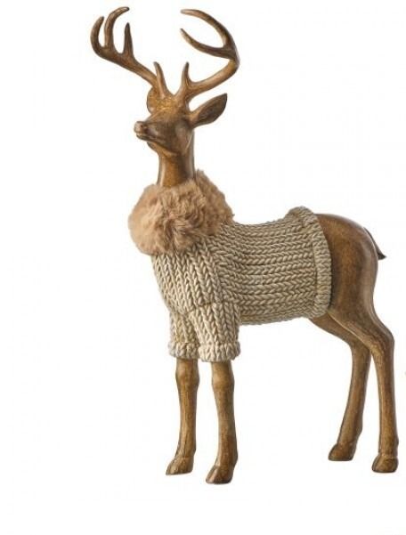 12" CABLE KNIT DEER