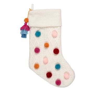 Boho Pompom Stocking