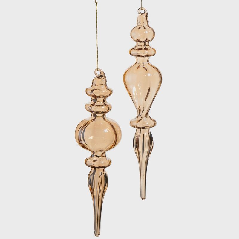7.75" Pearlized Finial Ornament Set of 6