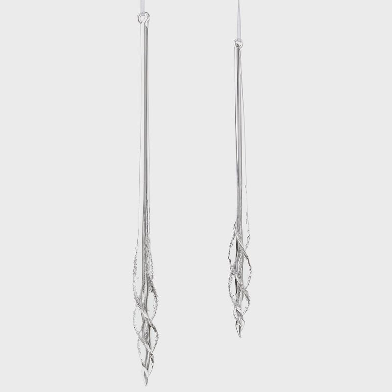 Spiral Icicle Ornament Set of 2 (12", 15")