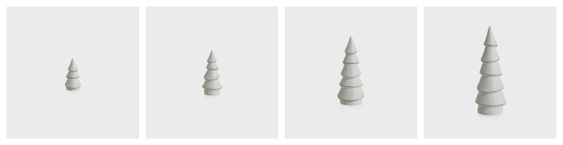 Alpina Porcelain Tree Set of 4 (3", 4", 6.5", 8.5")