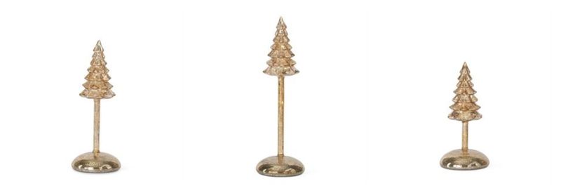 Gold Glass Tree Set of 3 (8", 9.75", 11.5")