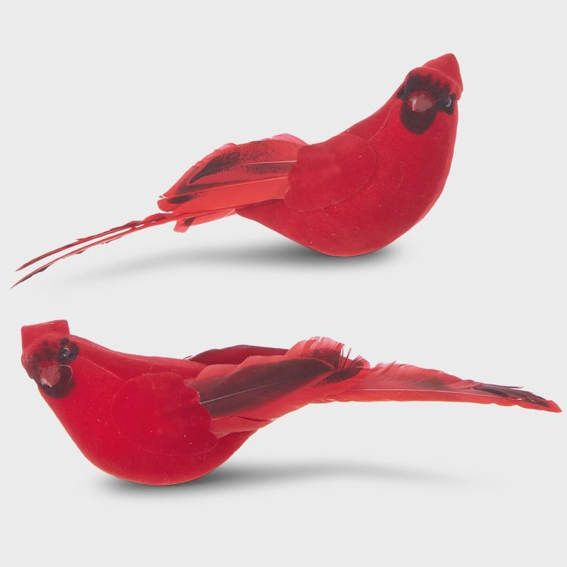 7" Clip-On Cardinal Ornament Set of 6