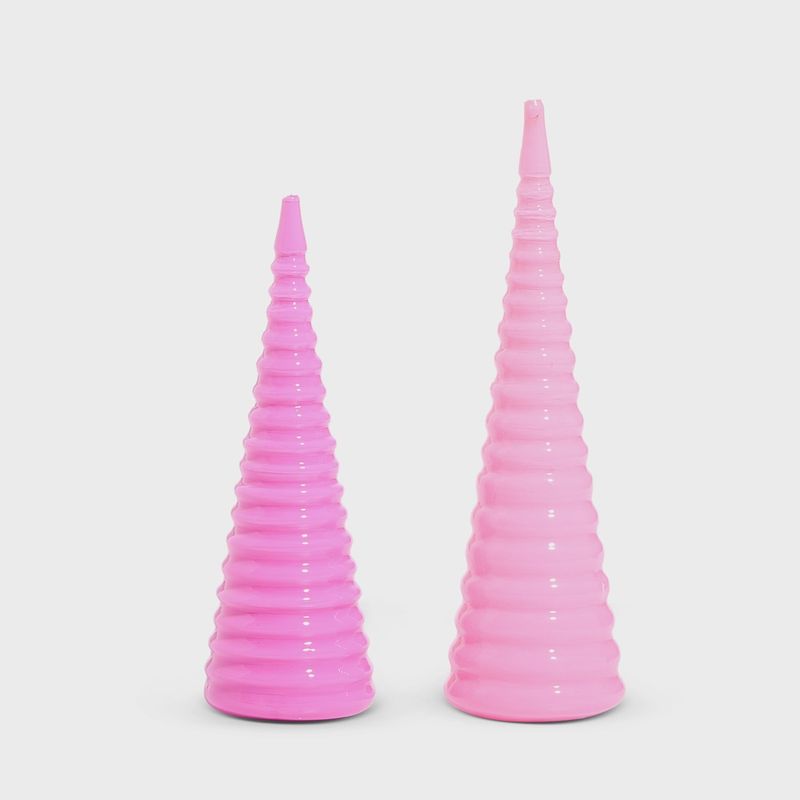 Bright Pink Spiral Tree Set of 2 (10", 12")