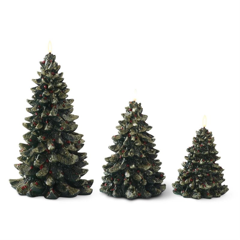 Gold LED Resin Tree Set of 3 (Sm, Md, Lg)