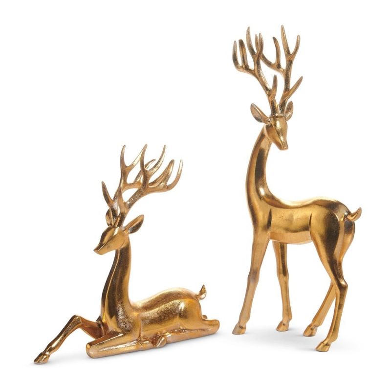 Gold Deer Set of 2 (9.25" Laying, 14.5" Standing)