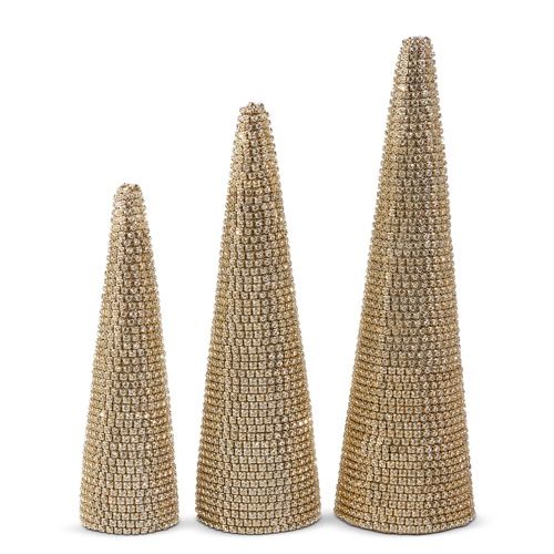 Gold Jewel Tree Set of 3 (10.5", 13", 15")