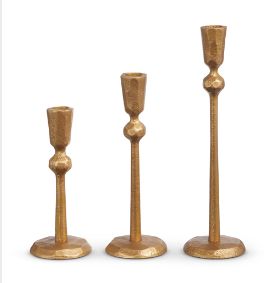 Gold Candle Sticks Set of 3 (Sm, Med, Lg)