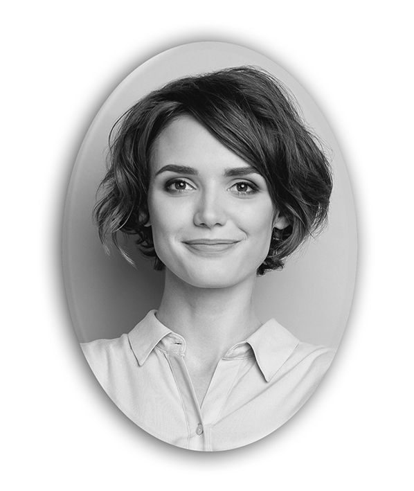 Zdjęcie czarno-białe owal obraz na całą płytkę