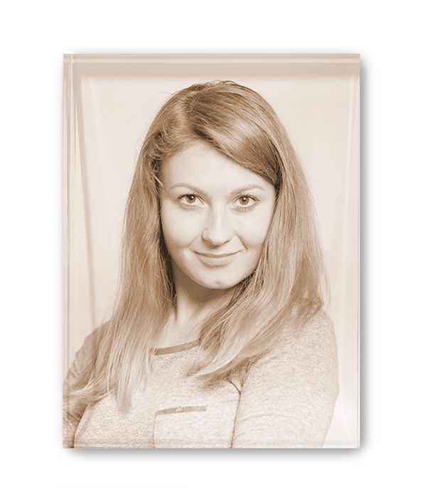 Zdjęcie w sepii w krysztale prostokątnym niefazowanym