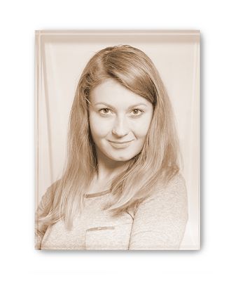 Zdjęcie w sepii w krysztale prostokątnym niefazowanym