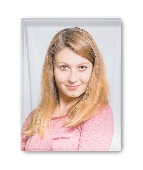 Zdjęcie kolorowe w krysztale prostokątnym niefazowanym