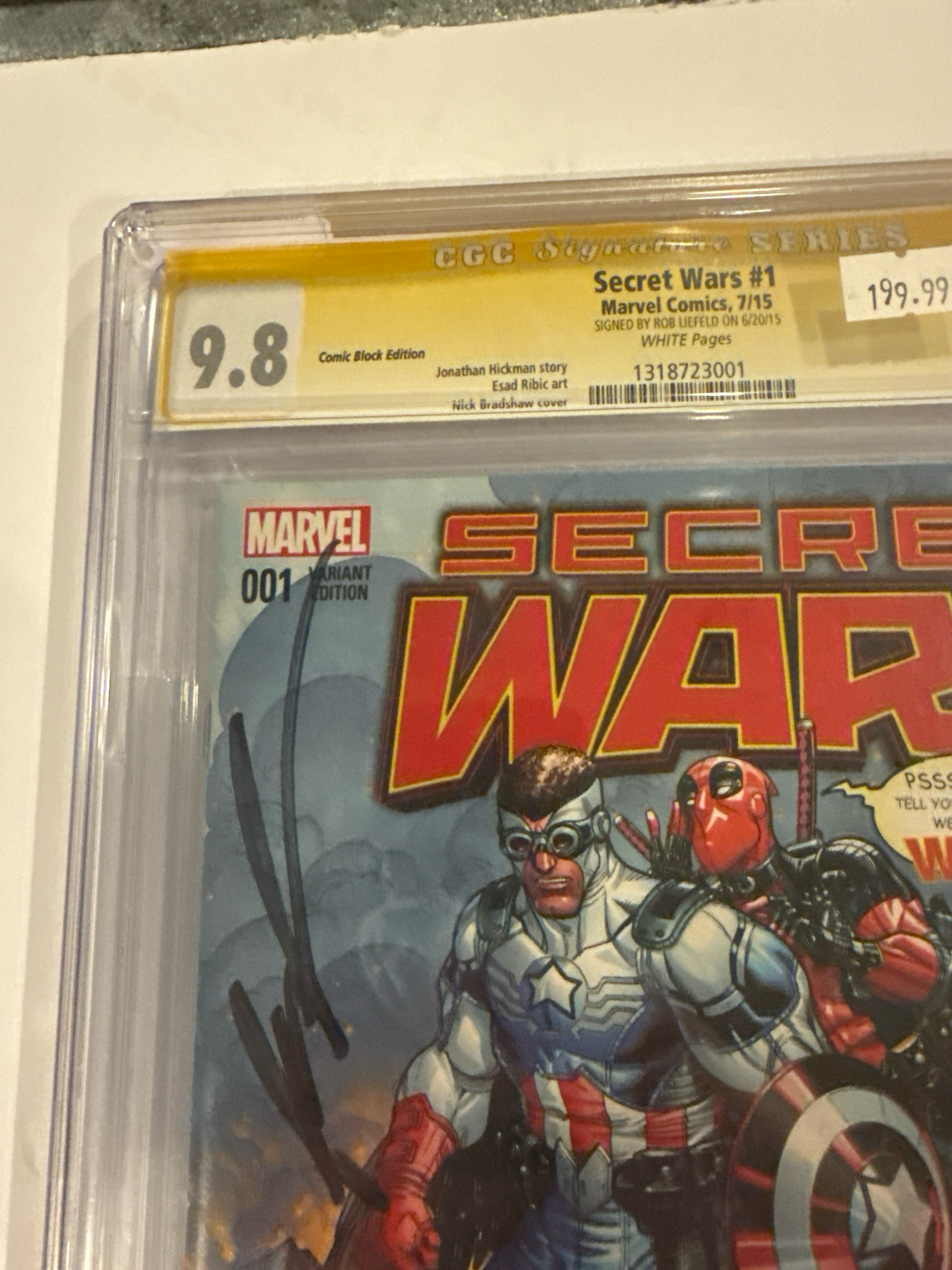 Secret Wars 001 Signed by Rob Liefeld CGC 9.8