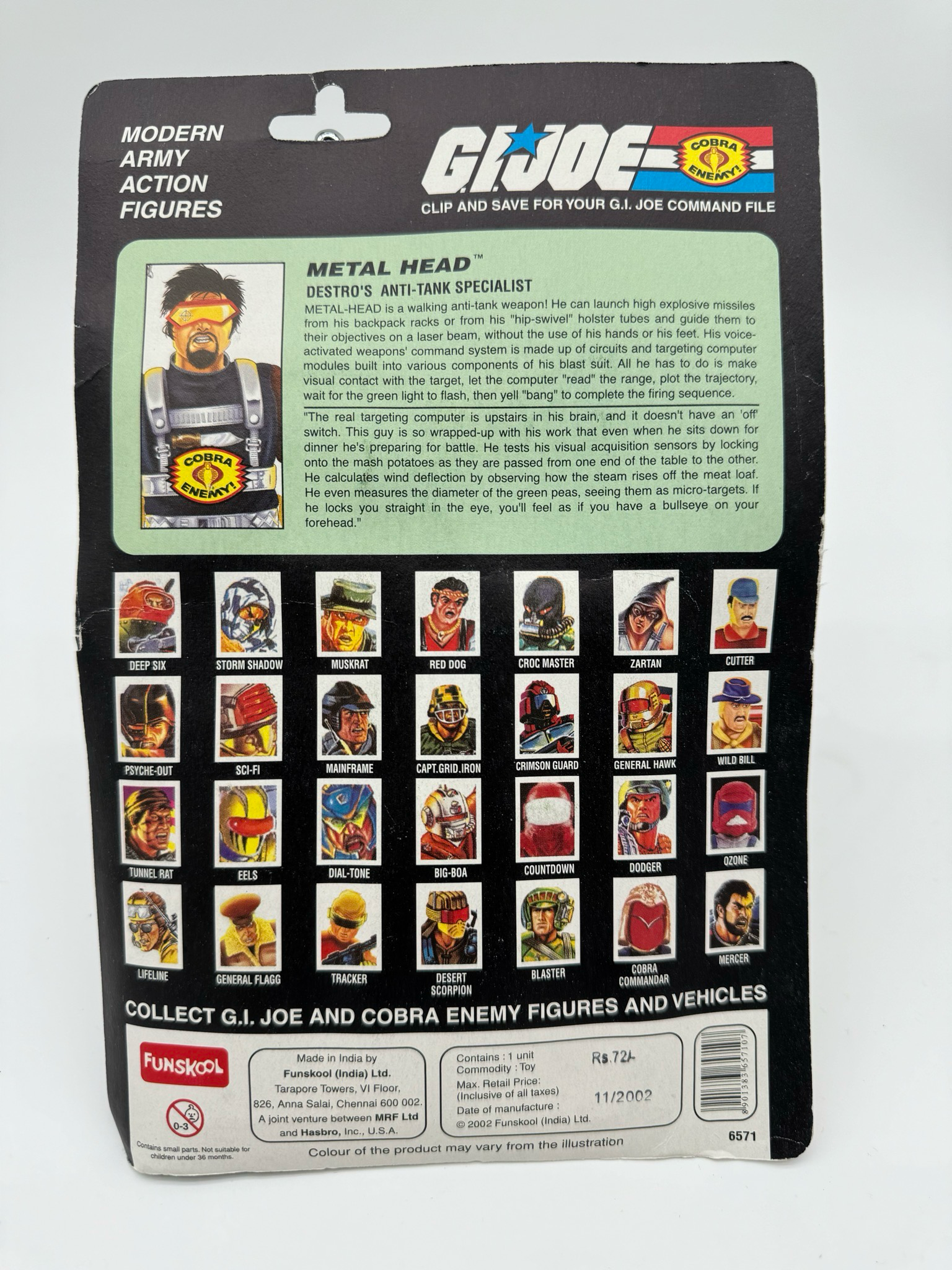 G.I. Joe Funskool Metal Head (Indian Variant)