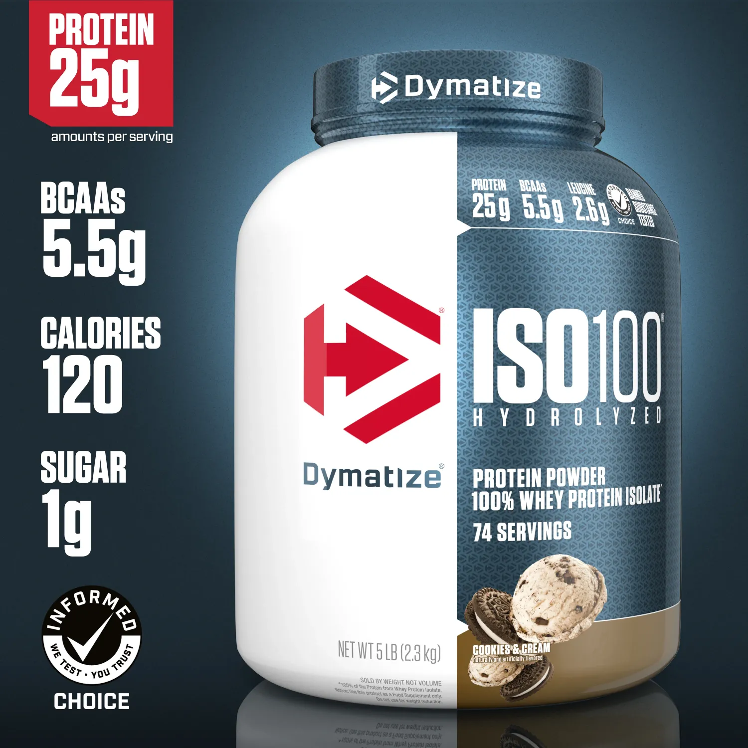 Dymatize / Iso 100 / Cookies &amp; Cream / 5LBS