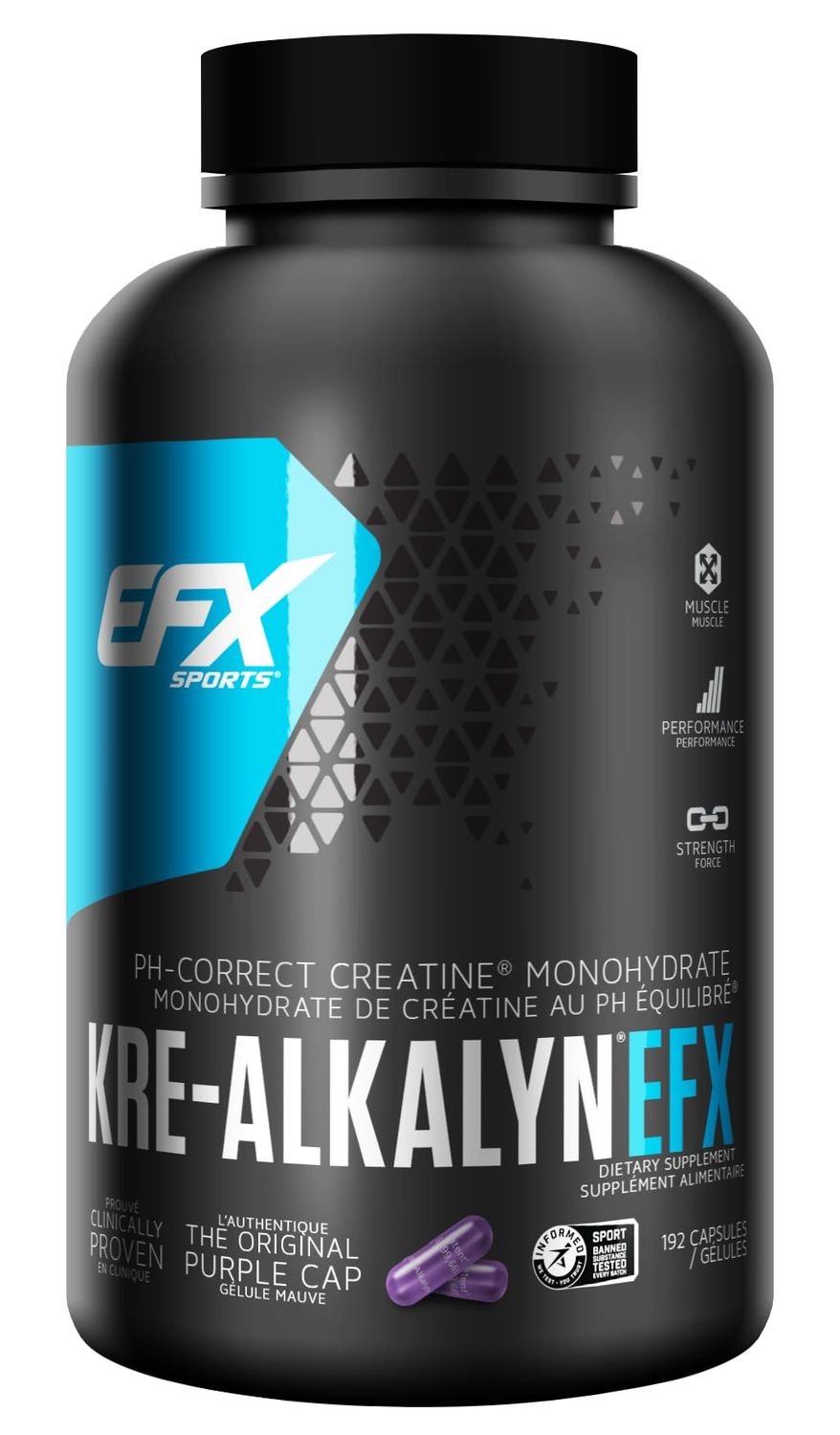 EFX Creatine / KreAlkalyn  / 120 Capsules / Unflavored