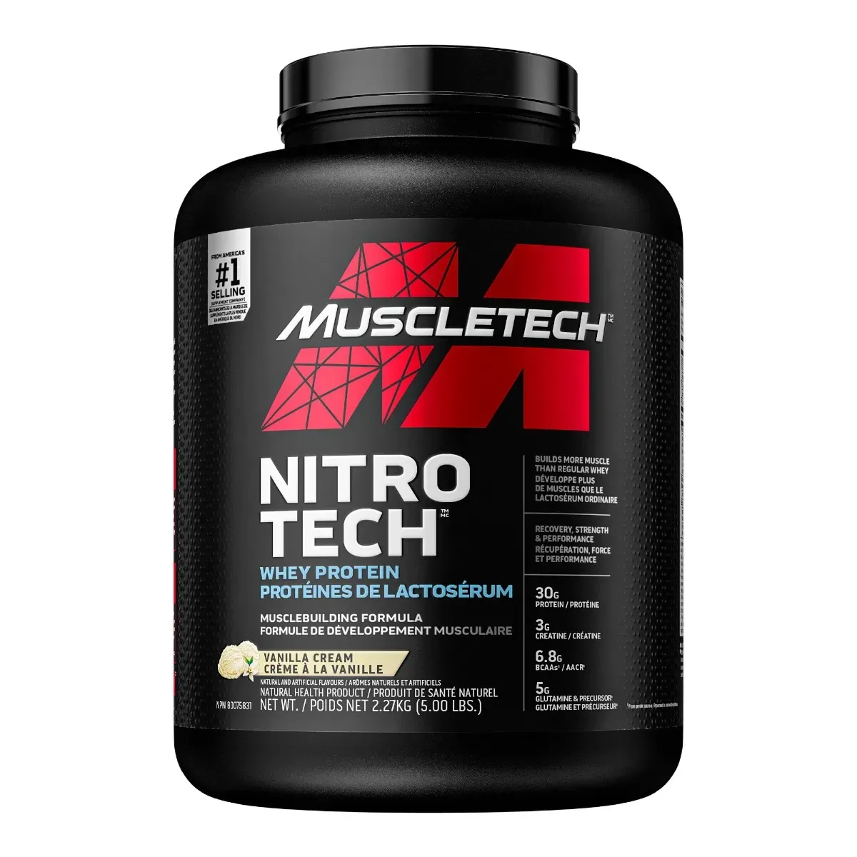 Muscletech / NitroTech / Vanilla Cream / 5LBS