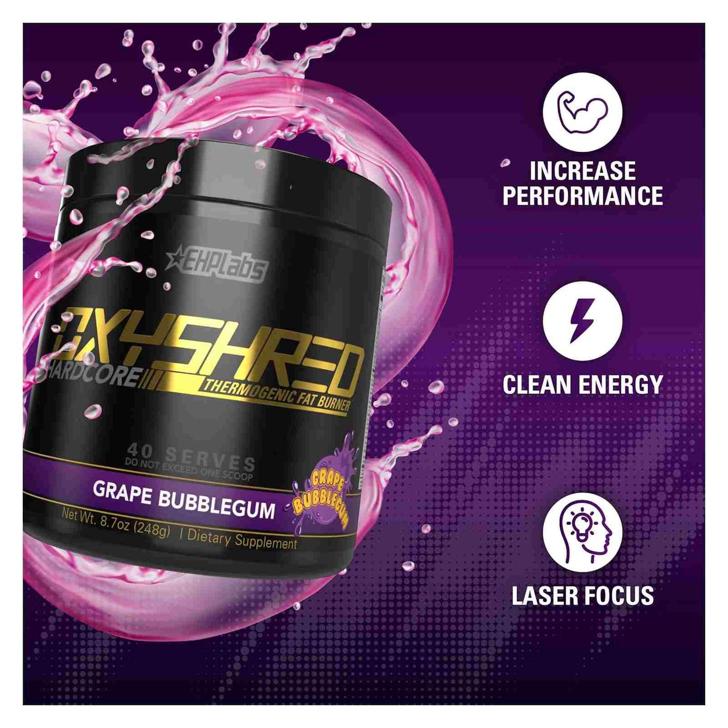 Oxyshred Hardcore / 40 Servings / Grape Bubblegum