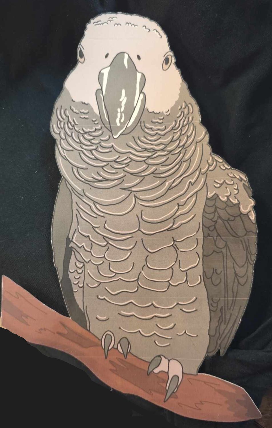 Decal &quot;Gracie&quot; African Grey Parrot Sticker, Pose: #1, Size: Large Approx. 9&quot; L x 6&quot; W