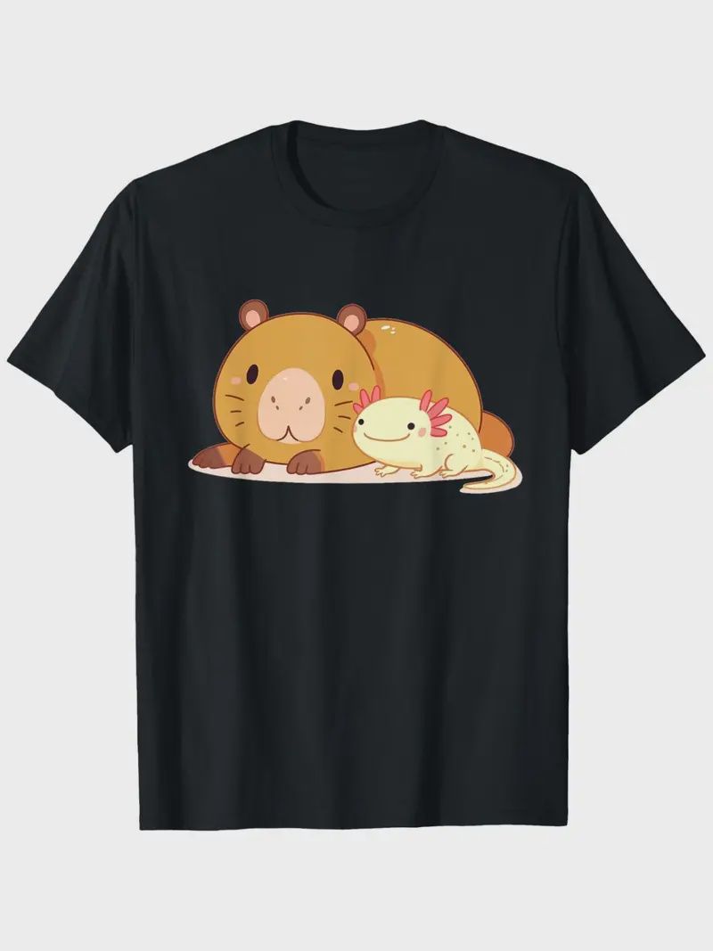 &quot;Capybara &amp; Axolotyl&quot; T-Shirt