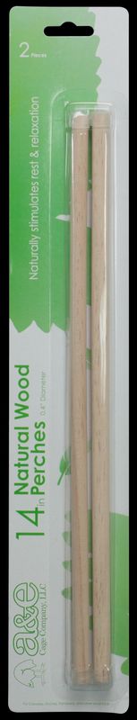 A&amp;E 14&quot; Natural Wooden Replacement Perch ( 2 Pack ) AE075