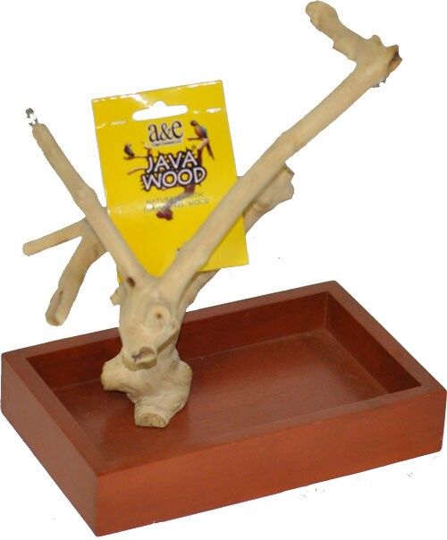 A&amp;E Java Wood Table Top Play Stand Base and Tree AE500XS