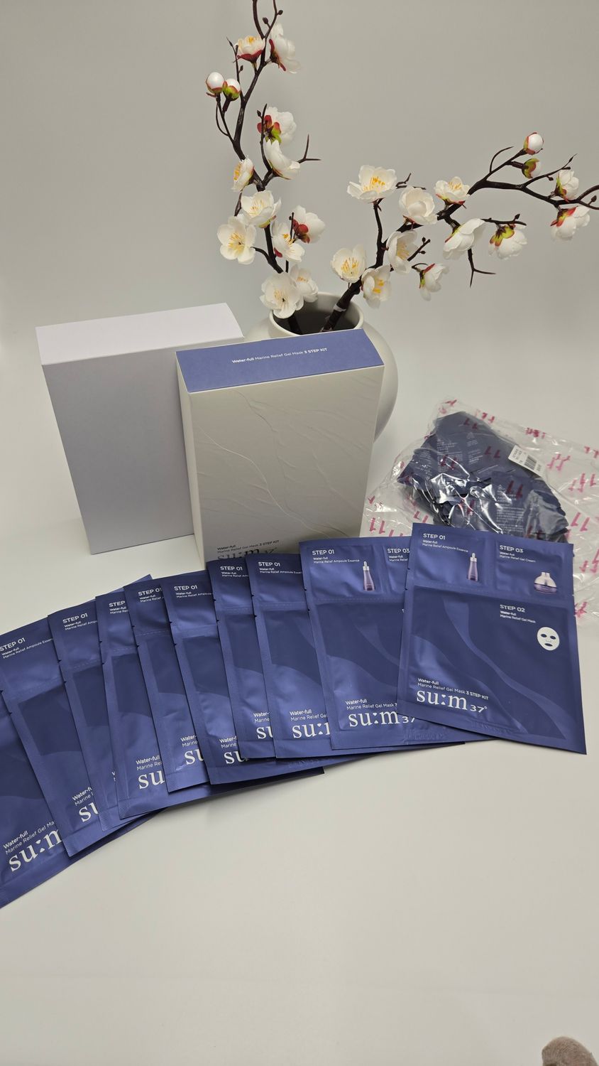 SU:M37 Water-full Marine Relief Gel Mask 3 step kit 