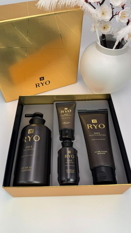 Ryo Luxury HBX Ampoule Shampoo and Scalp Hair Pack Gift Set