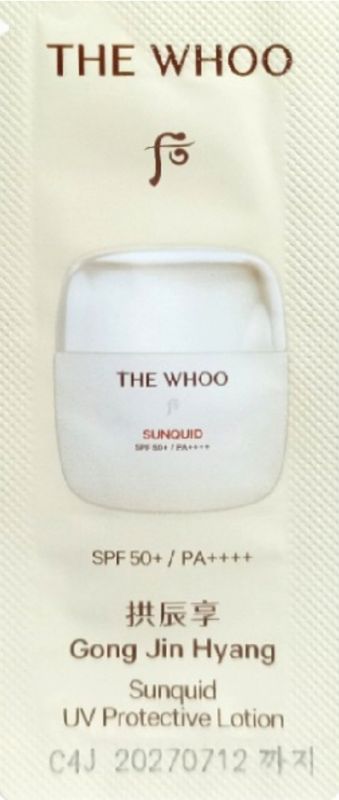 The WHOO Gong jin Hyang Sunquid UV Protection Lotion SPF50+ PA++++ 120шт*1мл