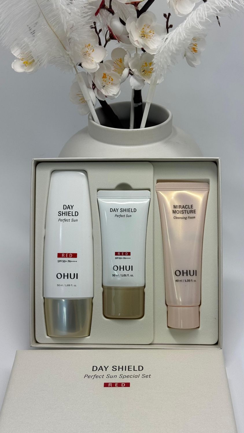 O HUI DAY SHIELD Perfect Sun RED 50+30 Special Set SPF50+/PA++++ (вес 300 гр)