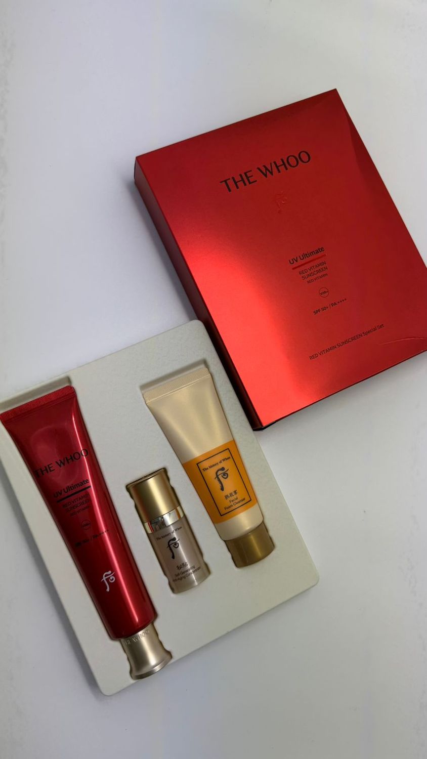 THE WHOO UV Ultimate RED Vitamin Sunscreen 75 ml Special Set SPF50+/PA++++ (230 гр) 