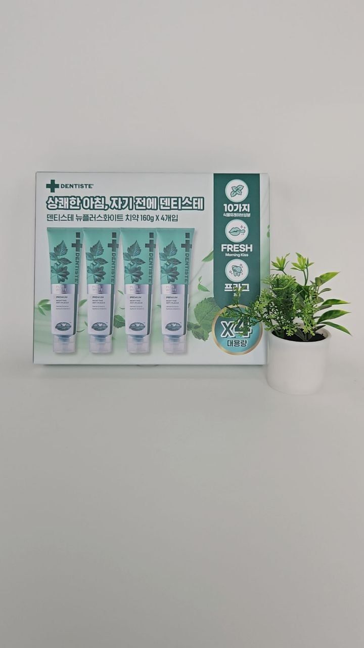 DENTISTE’ Plus White Premium Toothpaste Fresh Mint (160g × 4) 850g