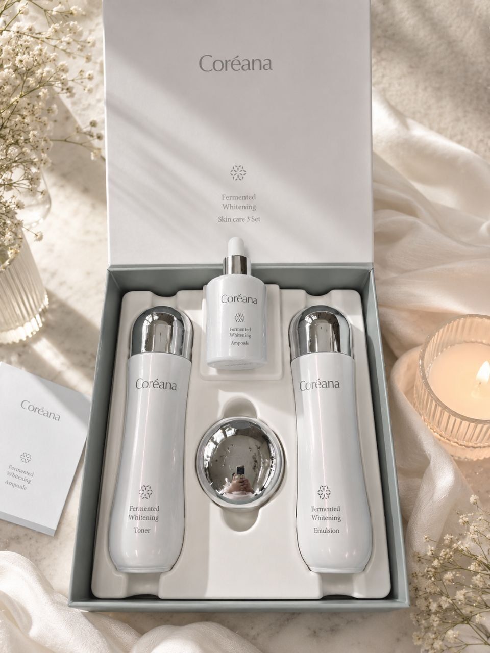 Coreana Fermented Whitening Skincare 3set+Ampoule 50ml 1295g