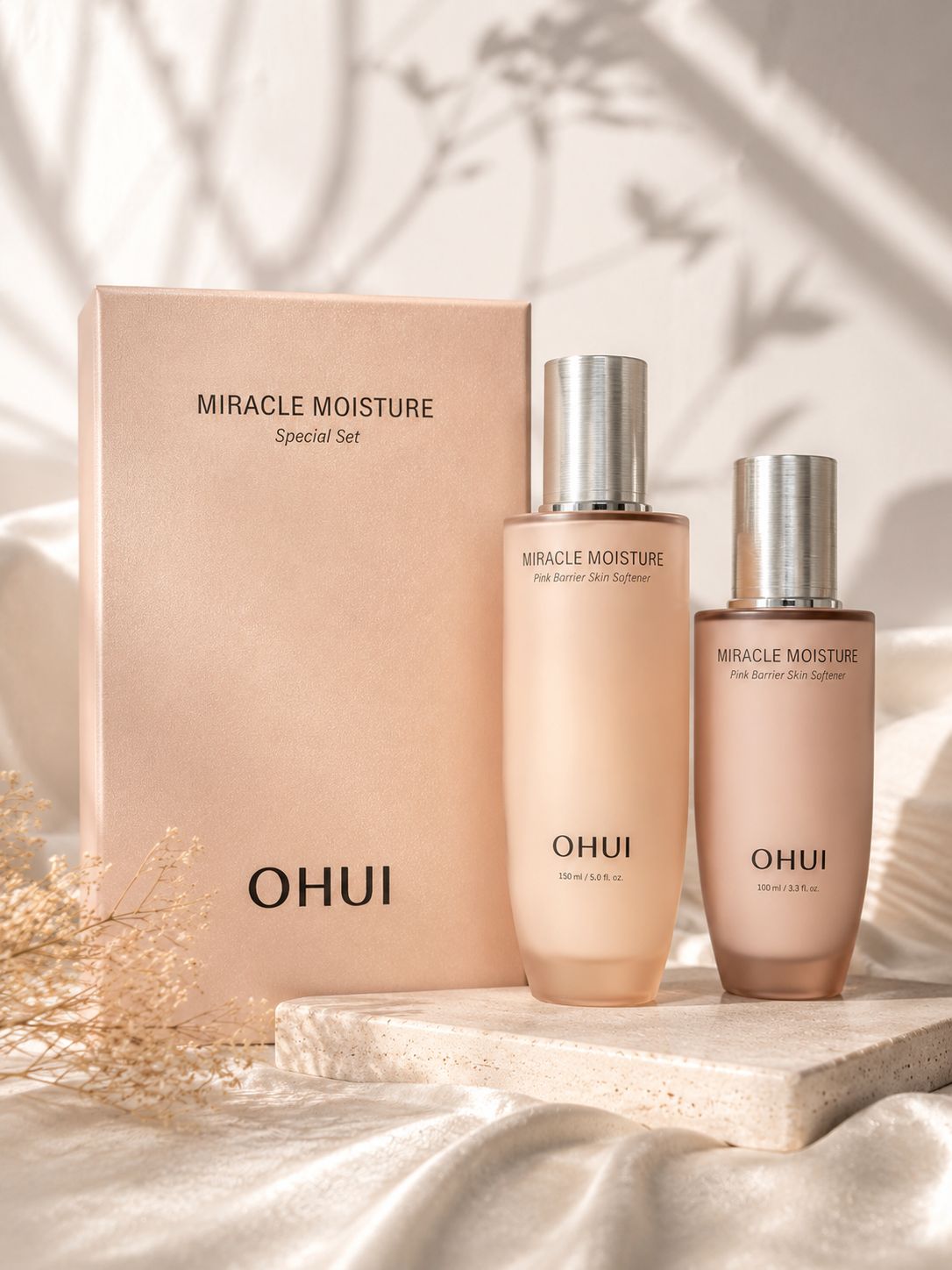 OHUI MIRACLE MOISTURE Pink Barrier Skin Softener Special Set 780g