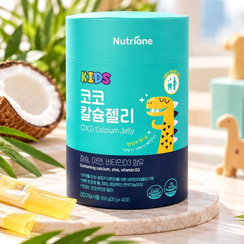Nutrione Kids Coco Calcium Jelly детское желе с кальцием, цинком и витамином D3 40шт 995гр