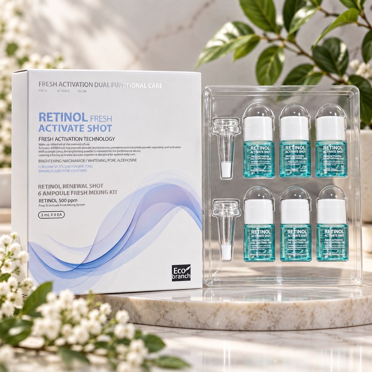 Eco Branch Retinol Fresh Activate Shot набор ретиноловых ампул 3 мл × 6 шт. 120g