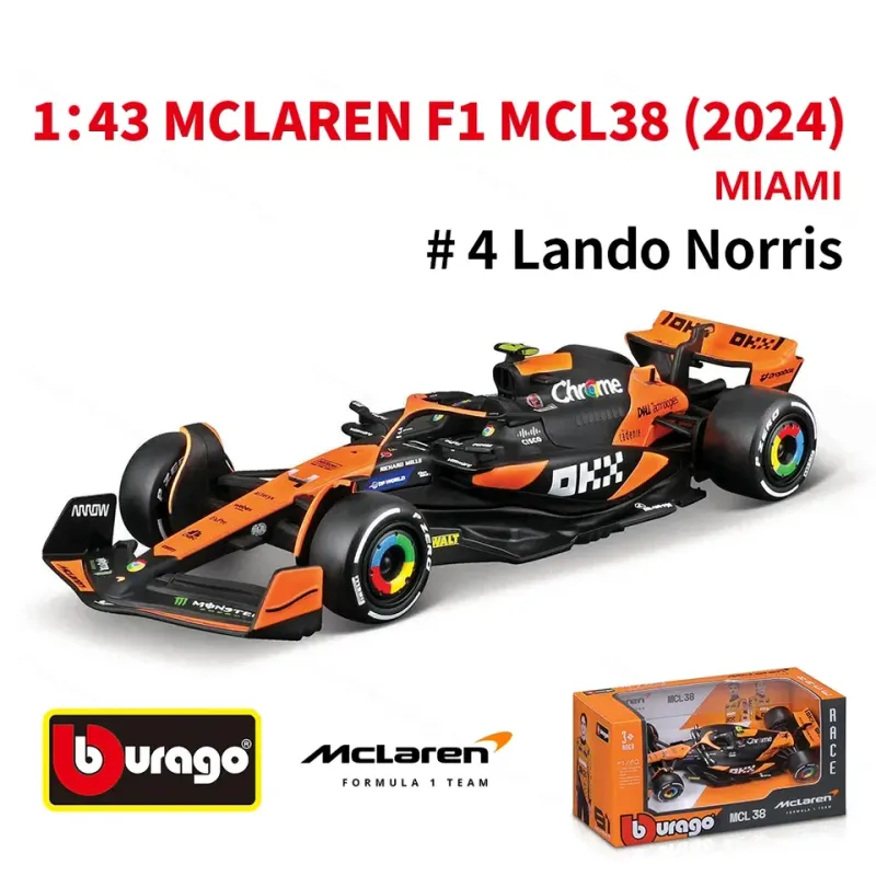 Special Edition 1:43 2024 Mclaren MCL38 Miami Monaco F1 Car