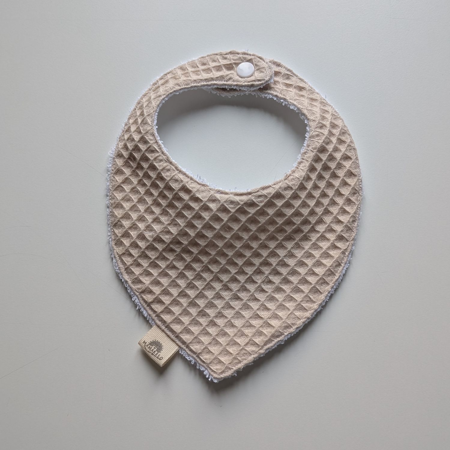 Bavaglino neonato Waffle 0-6 mesi Beige