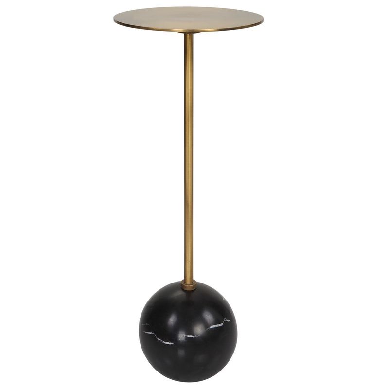 Drink Table-Brass/Dark Marble-Ball