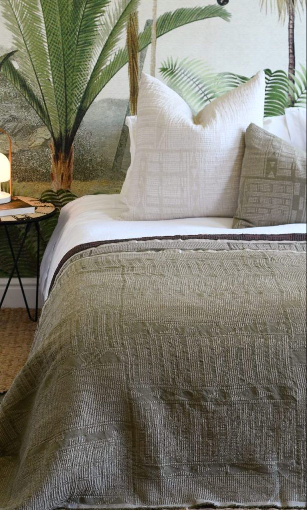 Throw-Bush Green-Cotton/Linen