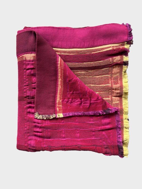 Throw-Yellow/Mauve-Cotton