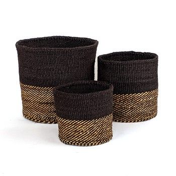 Basket-Sisal/Banana Fiber-Black S
