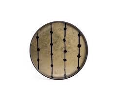 Tray-Brown Dots-Round-S