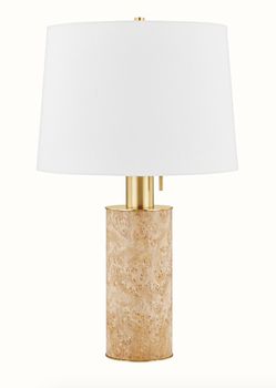 Table Lamp-Burl Veneer Base