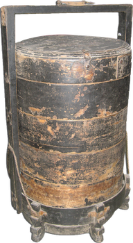 Box-Bamboo Chinese Food Box-Antique