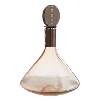 Decanter-Leather/Glass