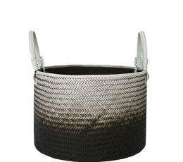 Basket-Leather-Black Hand Made L