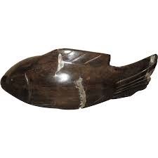 Fish-Petrified Wood-Carved-M