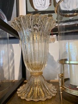 Vase-Murano/Gold Leaf-Clear I